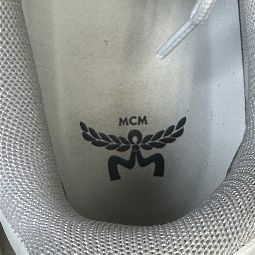 MCM Men's Neo Terrain Embossed Monogram Leather Sneakers in White EU 44 US 11 - Picture 7 of 14